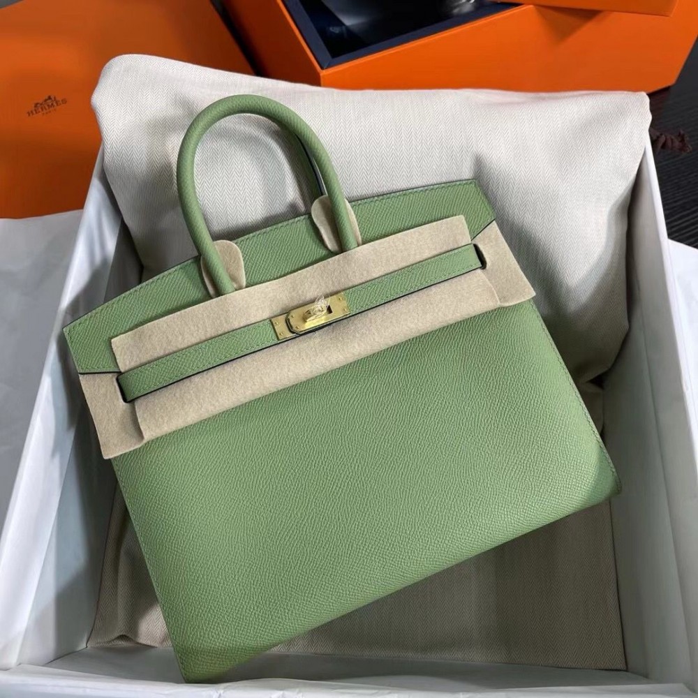 High Quality Replica Hermes Birkin 25 Sellier Handmade Bag In Vert Criquet Epsom Calfskin $ 549 USD